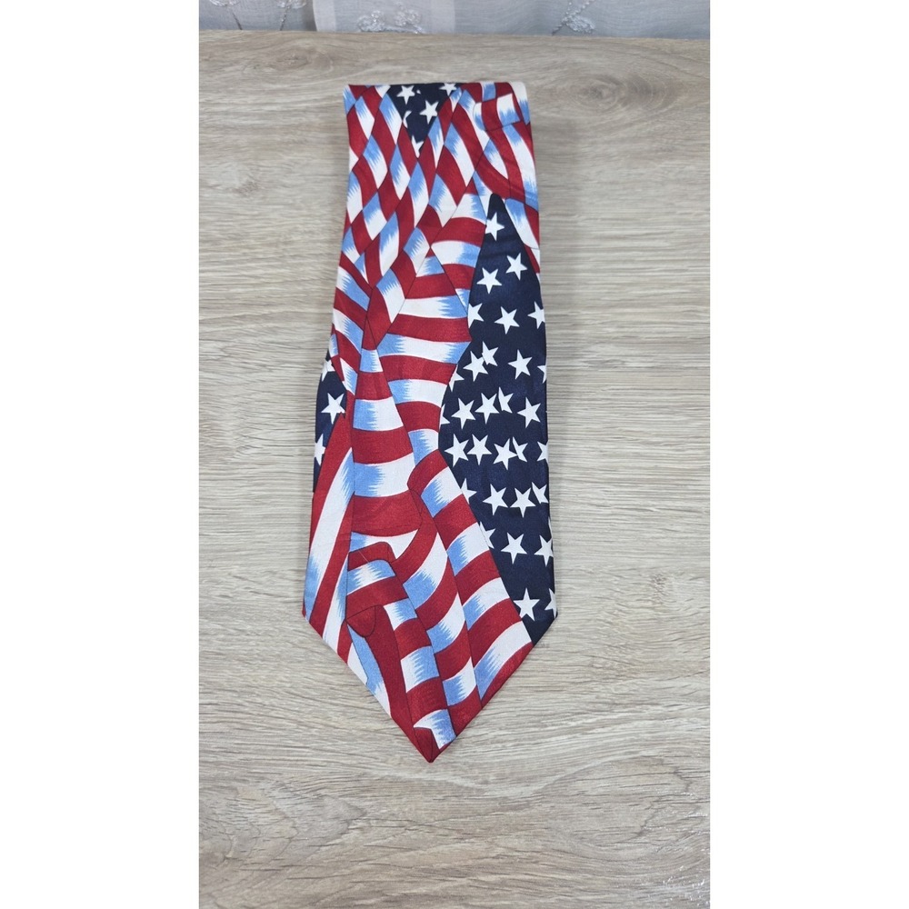 USA Flag Red White Blue Stars Stripes Mark Dean  Tie Neckwear